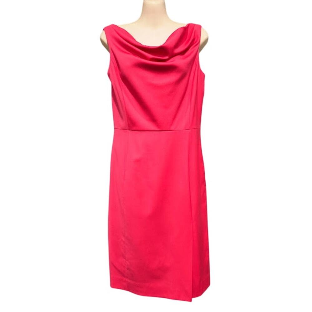 J. Crew Lined Wool Sleeveless Dress with Cowl Neck and Front‎ Slit, Coral, Sz 2